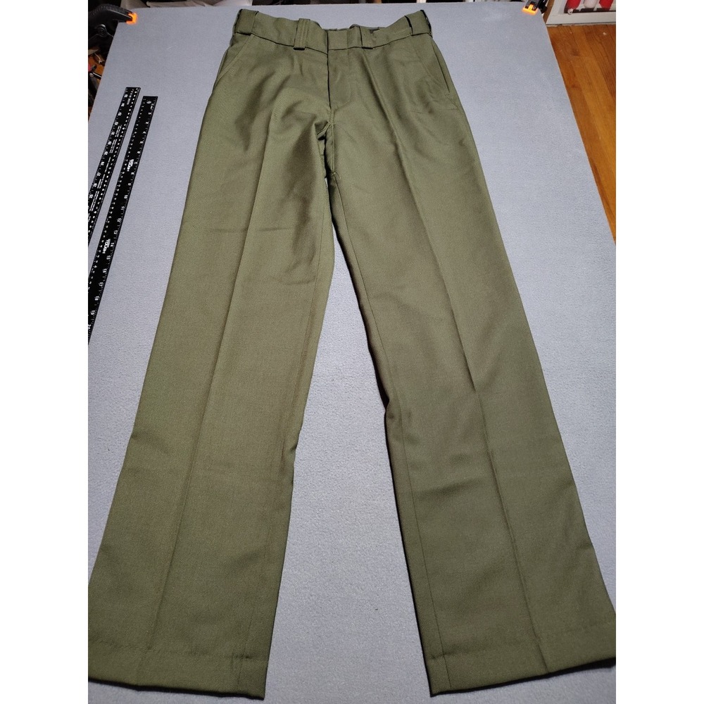 Spiewak Uniform Pants Men 32/33 Olive Non-Cargo Duty Work Flat Front Pockets